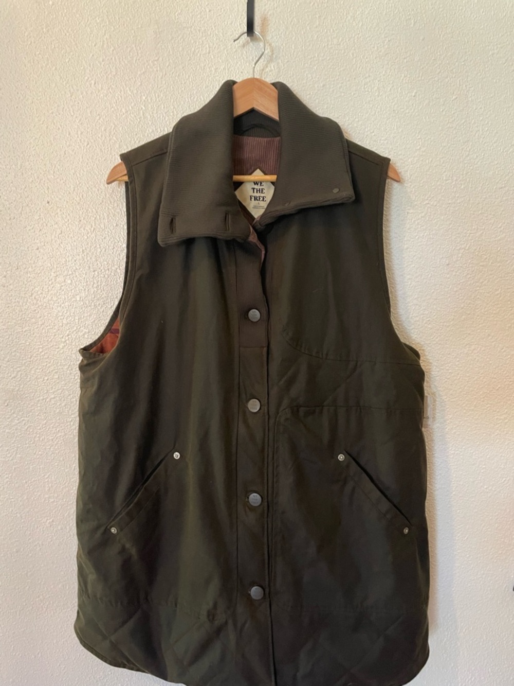 We The Free Benny Waxed Vest Size Large Sleeveless Vest New NWT